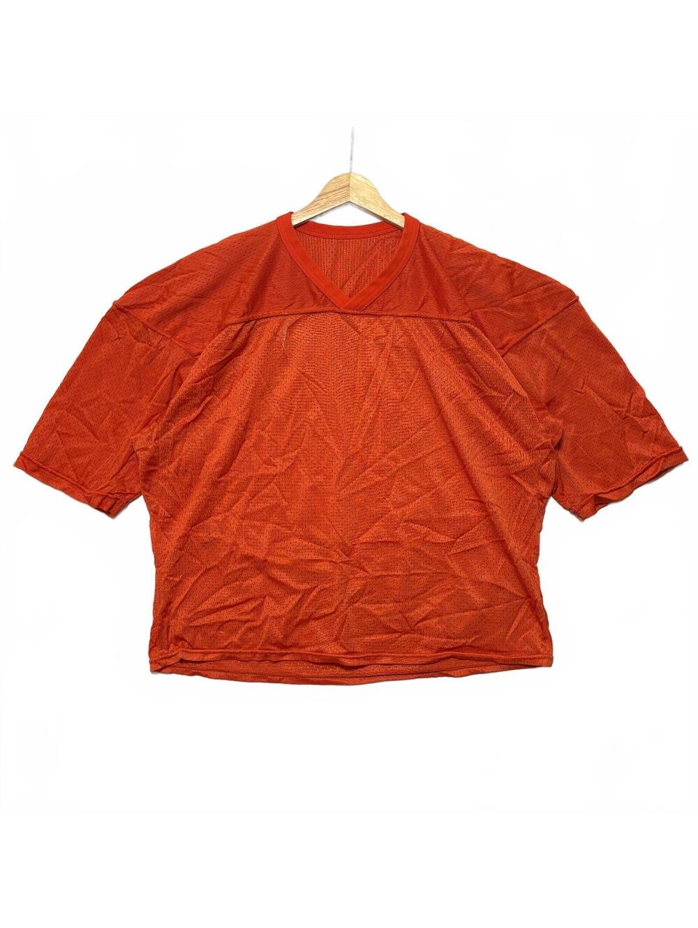 VTG 70's Wilson Orange Mesh Cropped Oversized Boxy Football Jersey XL Casual